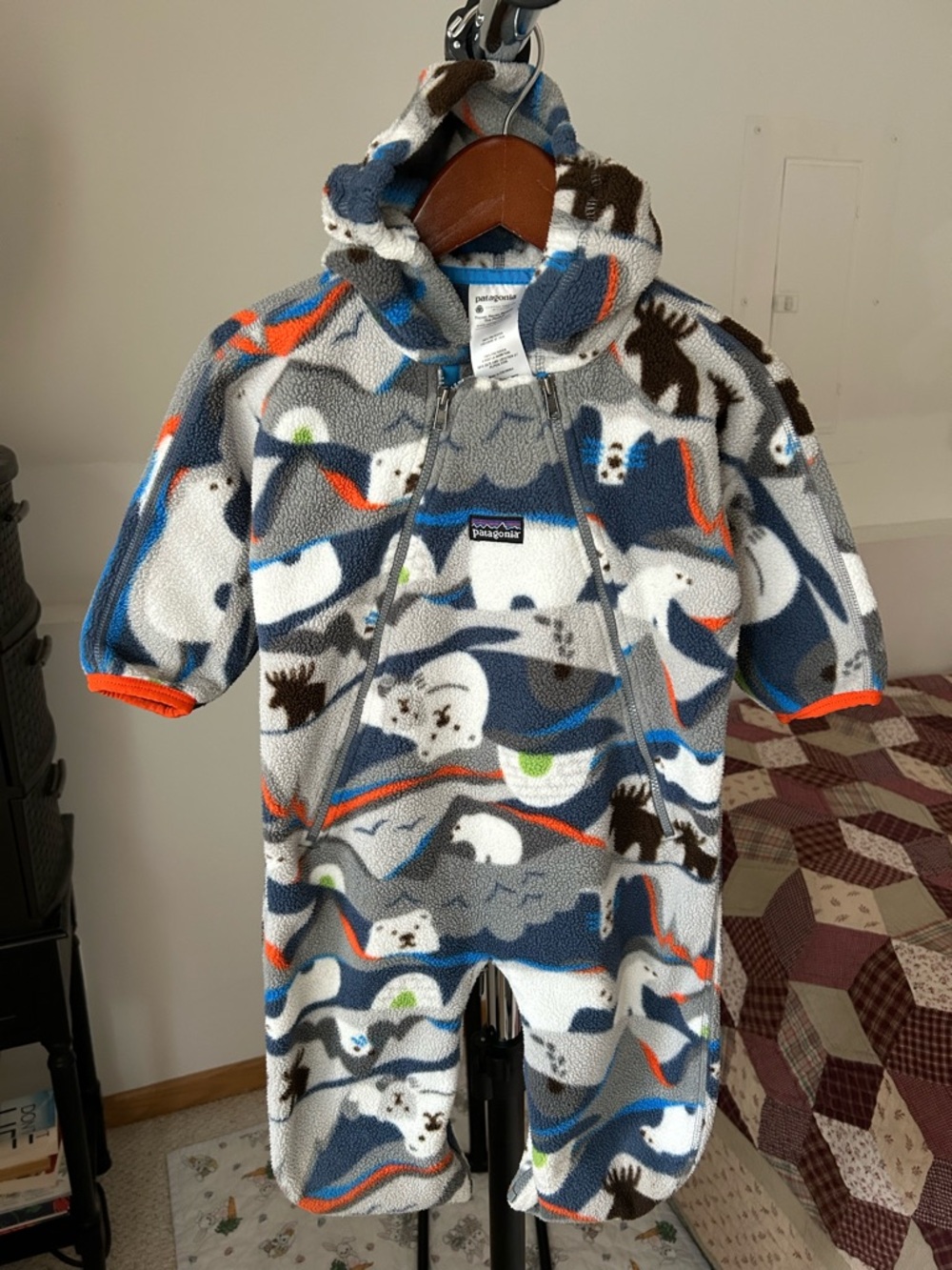 Patagonia Vintage Fleece Bunting Snowsuit Baby 12 Months